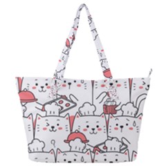 Cute Cat Chef Cooking Seamless Pattern Cartoon Full Print Shoulder Bag by Bedest