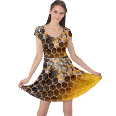 Honeycomb With Bees Cap Sleeve Dress by Bedest