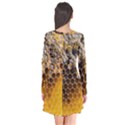 Honeycomb With Bees Long Sleeve V-neck Flare Dress View2