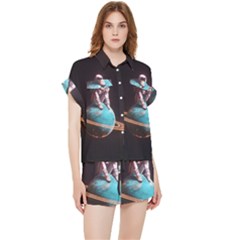 Stuck On Saturn Astronaut Planet Space Chiffon Lounge Set by Cendanart