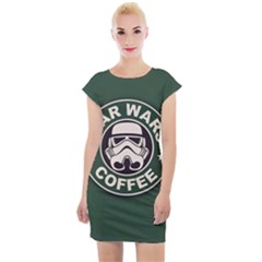 Stormtrooper Coffee Cap Sleeve Bodycon Dress by Cendanart