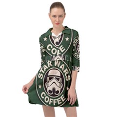 Stormtrooper Coffee Mini Skater Shirt Dress by Cendanart