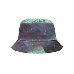 Psychedelic Universe Color Moon Planet Space Inside Out Bucket Hat (kids) by Cendanart