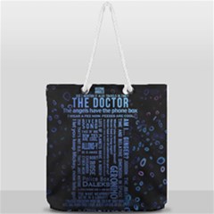 Doctor Who Tardis Full Print Rope Handle Tote (large) by Cendanart