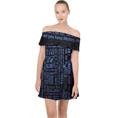 Doctor Who Tardis Off Shoulder Chiffon Dress by Cendanart