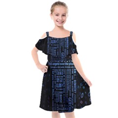 Doctor Who Tardis Kids  Cut Out Shoulders Chiffon Dress by Cendanart