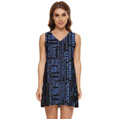 Doctor Who Tardis Tiered Sleeveless Mini Dress by Cendanart