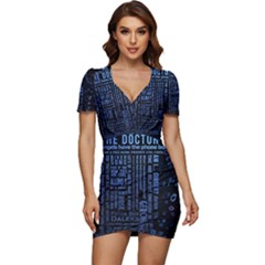 Doctor Who Tardis Low Cut Cap Sleeve Mini Dress by Cendanart