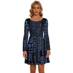 Doctor Who Tardis Long Sleeve Wide Neck Velvet Dress by Cendanart