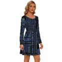 Doctor Who Tardis Long Sleeve Wide Neck Velvet Dress View3