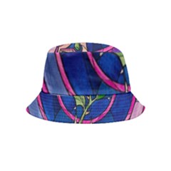 Enchanted Rose Stained Glass Inside Out Bucket Hat (kids) by Cendanart