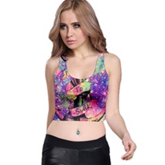 Anchor Purple Space Racer Back Crop Top