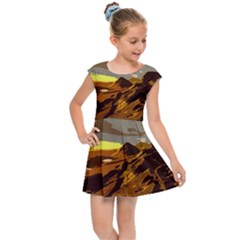 Scotland Monti Mountains Mountain Kids  Cap Sleeve Dress by Cendanart