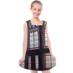 Stained Glass Window Krotoszyn Kids  Cross Back Dress by Cendanart