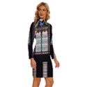 Stained Glass Window Krotoszyn Long Sleeve Shirt Collar Bodycon Dress View3