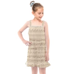 Vintage Beige Music Notes Kids  Overall Dress by Cendanart