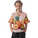 Fruit Pattern Apple Abstract Food Kids  V-Neck Horn Sleeve Blouse View1