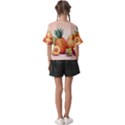 Fruit Pattern Apple Abstract Food Kids  V-Neck Horn Sleeve Blouse View2