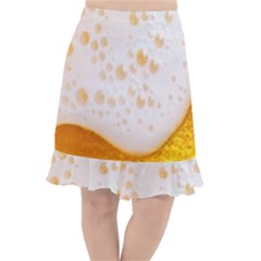 Beer Foam Texture Macro Liquid Bubble Fishtail Chiffon Skirt by Cemarart