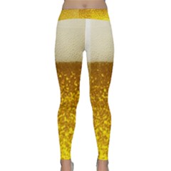 Light Beer Texture Foam Drink In A Glass Classic Yoga Leggings by Cemarart