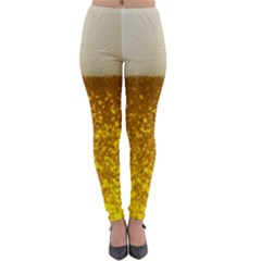 Light Beer Texture Foam Drink In A Glass Lightweight Velour Leggings by Cemarart