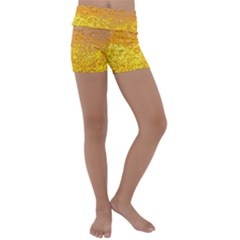 Liquid Bubble Drink Beer With Foam Texture Kids  Lightweight Velour Yoga Shorts by Cemarart