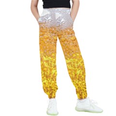 Liquid Bubble Drink Beer With Foam Texture Kids  Joggers by Cemarart