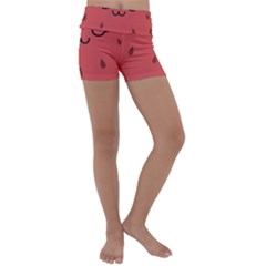 Watermelon Lock Love Kids  Lightweight Velour Yoga Shorts by Cemarart