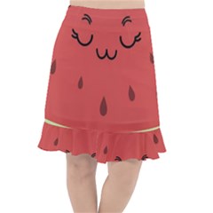 Watermelon Lock Love Fishtail Chiffon Skirt by Cemarart