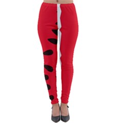 Watermelon Black Green Melon Red Lightweight Velour Leggings by Cemarart