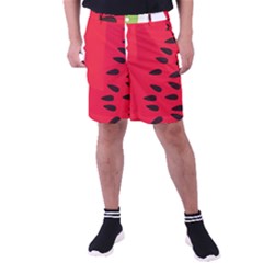 Watermelon Black Green Melon Red Men s Pocket Shorts by Cemarart