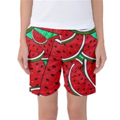 Summer Watermelon Fruit Women s Basketball Shorts by Cemarart