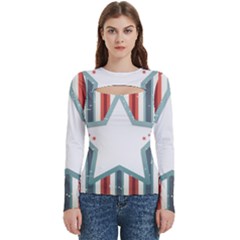 Star-decorative-embellishment-6aa070a89baeccaaaca156bbe13c325f Women s Cut Out Long Sleeve T-shirt by saad11