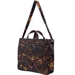 Cube Forma Glow 3d Volume Square Shoulder Tote Bag by Bedest