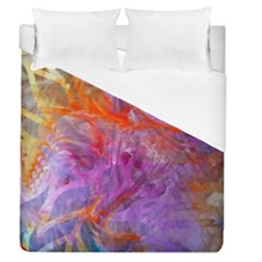 Flowing Petals Duvet Cover (queen Size) by kaleidomarblingart