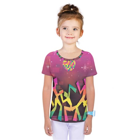 Dancing Colorful Disco Kids  One Piece T-shirt by Bajindul