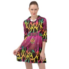 Dancing Colorful Disco Mini Skater Shirt Dress by Bajindul