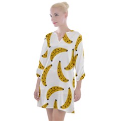 Banana Fruit Yellow Summer Open Neck Shift Dress by Mariart