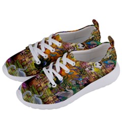 Garden Of Paradise Butterfly Swan Bird Painting Gazebo, Peacock Flower Women s Lightweight Sports Shoes by Ndabl3x