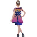 Abstract 3d Art Holiday Island Palm Tree Pink Purple Summer Sunset Water Kids  Tie Up Tunic Dress View2