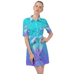 Seahorse Belted Shirt Dress by Cemarart