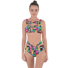 Cat Funny Colorful Pattern Bandaged Up Bikini Set  by Grandong