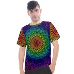 Rainbow Mandala Abstract Pastel Pattern Men s Sport Top by Grandong