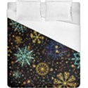 Gold Teal Snowflakes Duvet Cover (California King Size) View1