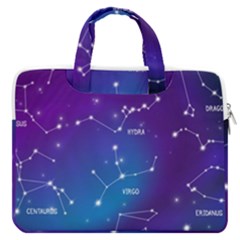 Realistic Night Sky Poster With Constellations Macbook Pro 13  Double Pocket Laptop Bag by Grandong