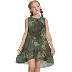 Camouflage Splatters Background Kids  Frill Swing Dress by Grandong