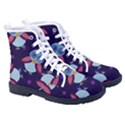 Owl Pattern Background Men s High-Top Canvas Sneakers View3