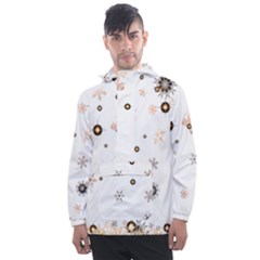 Golden-snowflake Men s Front Pocket Pullover Windbreaker by saad11