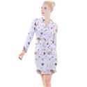 Golden-snowflake Button Long Sleeve Dress View1