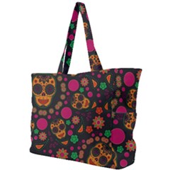 Skull Colorful Floral Flower Head Simple Shoulder Bag by Cemarart